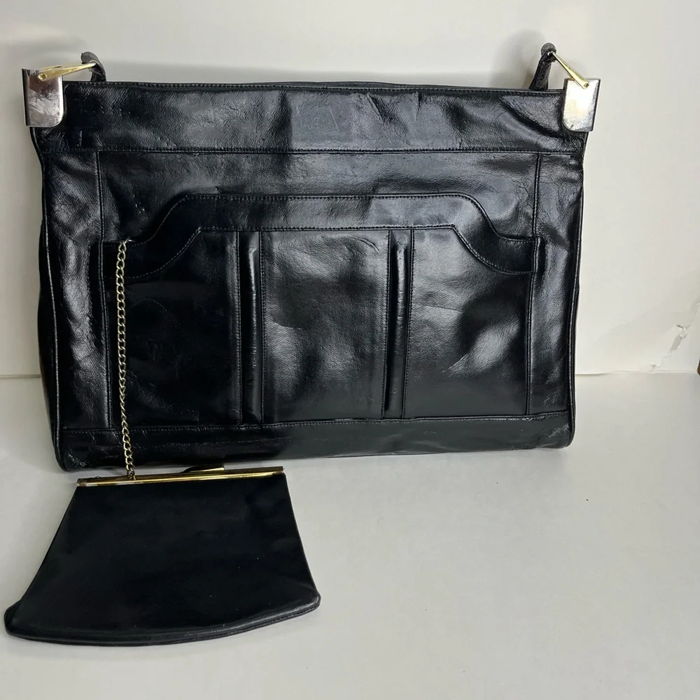Lou Taylor vintage 1960s purse with mirror and attached coin purse